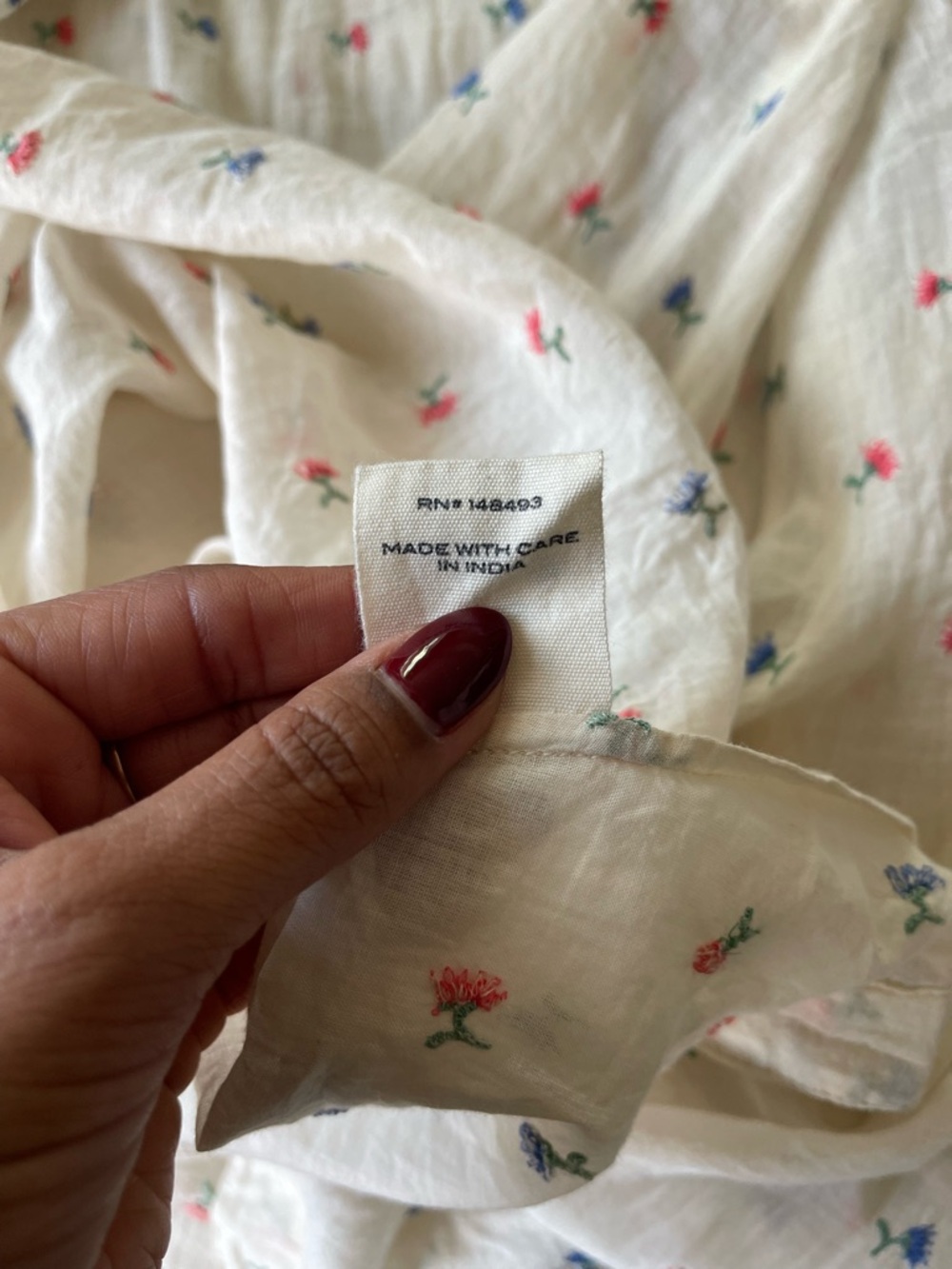 Dôen Floral Embroidered Cotton Maxi Dress Prairie Romantic Dainty Cottagecore - Picture 7 of 7